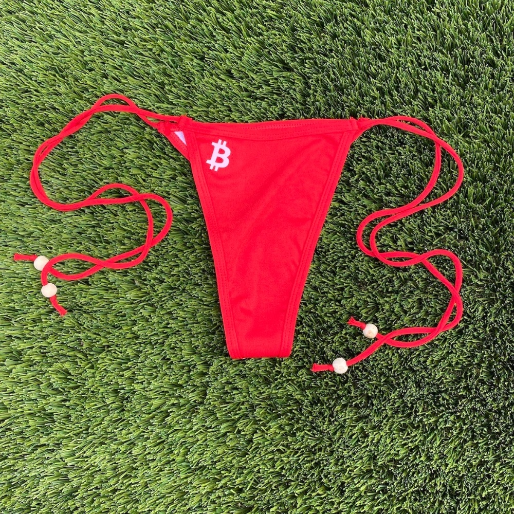 The Original Bitcoin Thong Bikini in Red - Picture 8 of 14